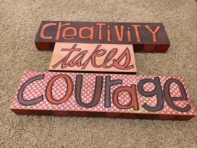 Creativity Takes Courage Canvas Sign Set Of 3
