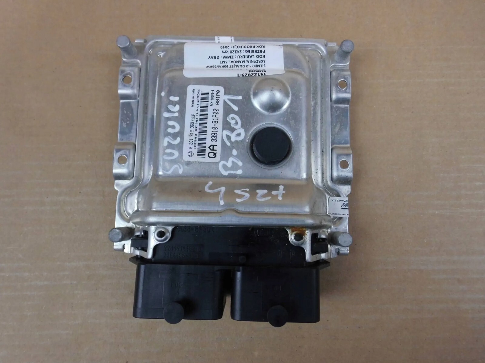【SUZUKI 電気大正琴】 TES-100 Suzuki Swift 1.2 2020 Engine ECU Control Module Unit 33910
