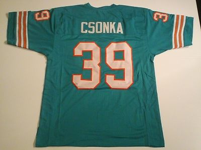 UNSIGNED CUSTOM Sewn Stitched Larry Csonka Teal Jersey - M, L, XL, 2XL, 3XL