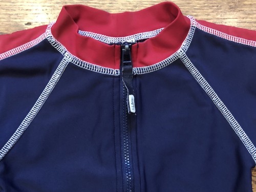 Vtg LL Bean Swim Wet Suit Rashguard Toddler Boys 3T Navy Blue Red Surf