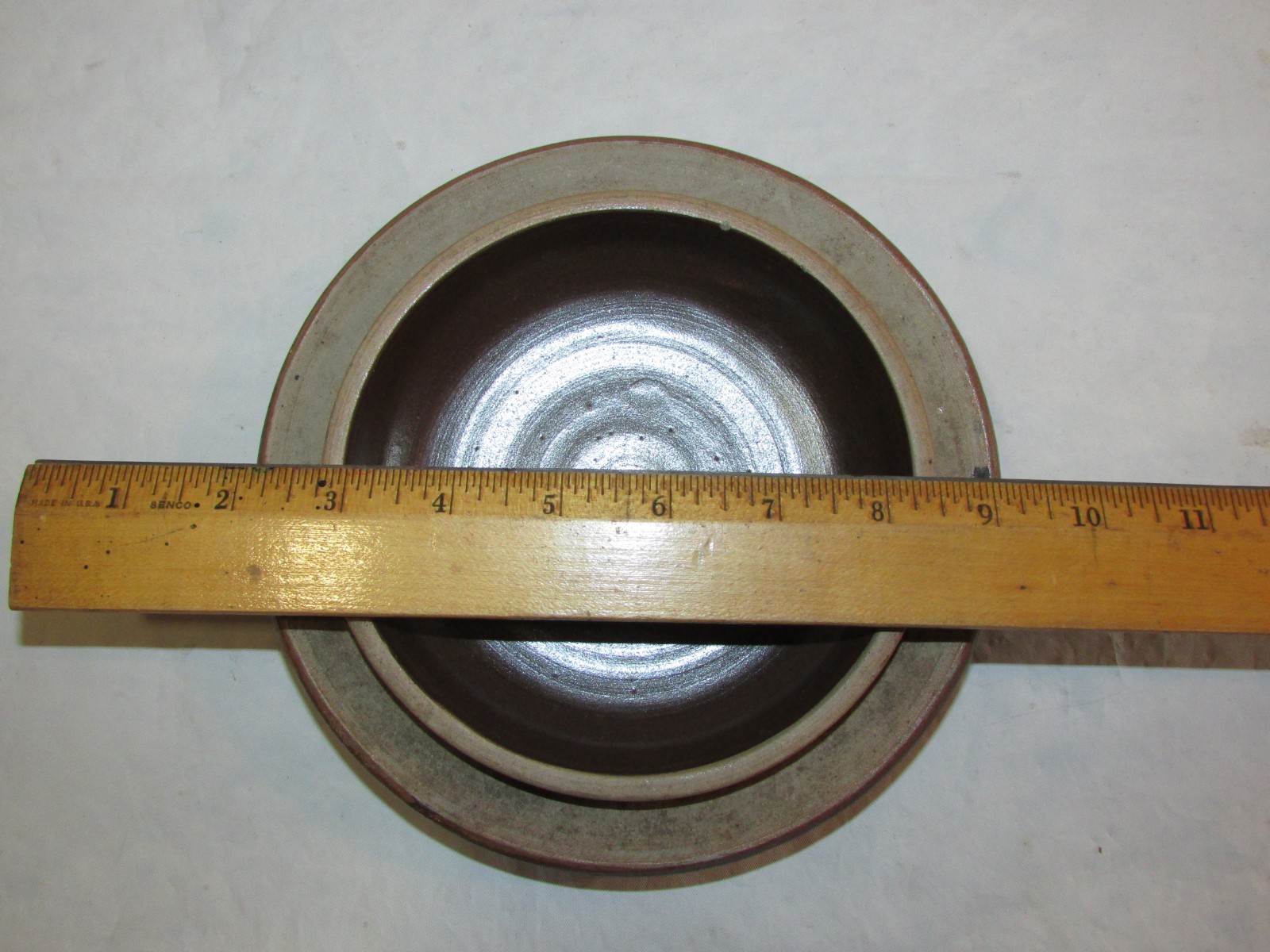 Vintage Crock Stoneware Lid 7-1/4