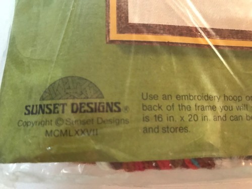 Vintage SUNSET STITCHERY Indian Chief Crewel Embroidery Kit NIP 1977 L1