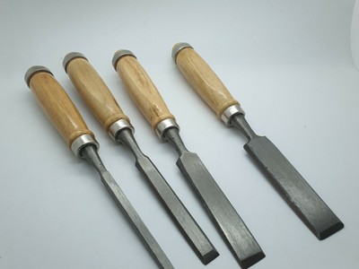 4 tlg. HOLZ STECHBEITEL BEITEL SET 6-12-18- 24 mm SATZ HOLZBEITEL SCHNITZBEITEL