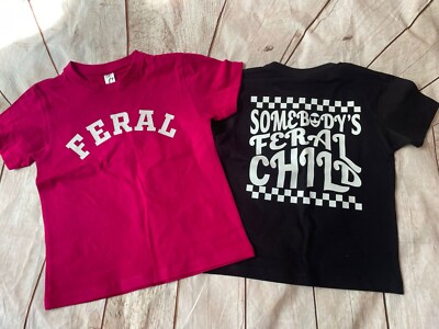 kids t-shirt somebodys feral child funny