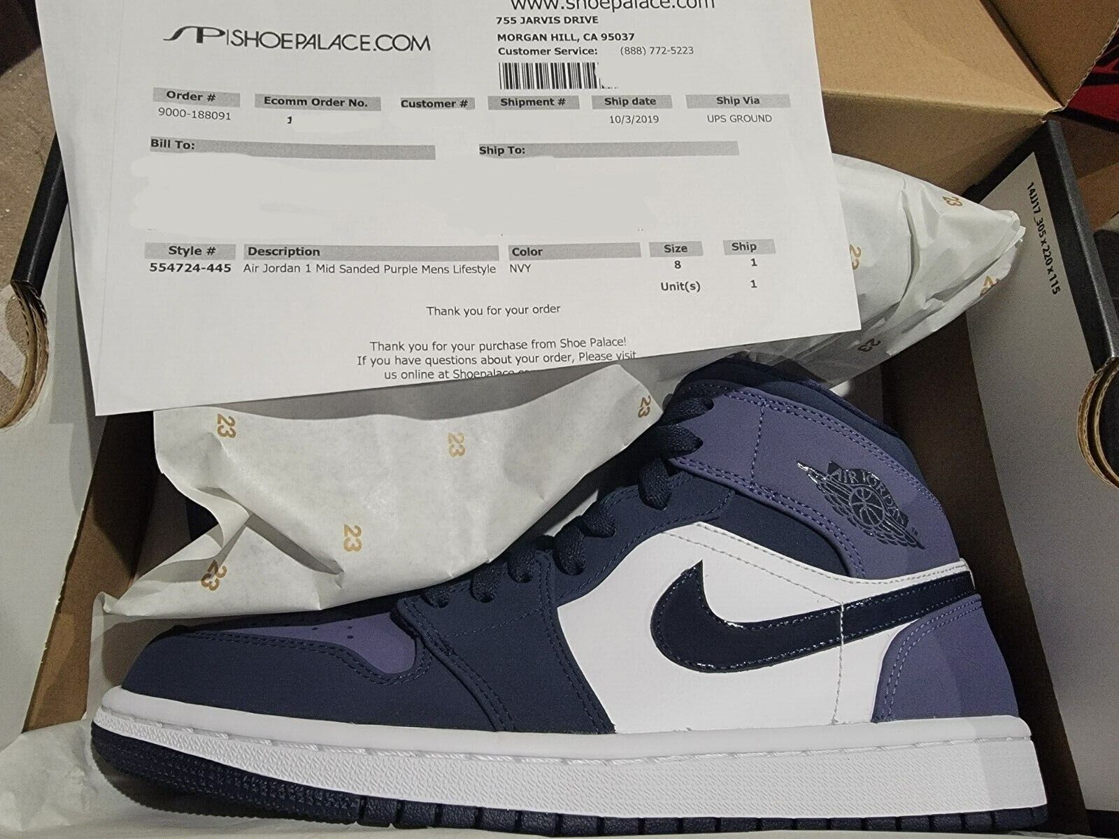 Nike Air Jordan 1 Mid Size 8 Obsidian Sanded Purple 554724 Nike Air Jordan 1 Mid Size 8 Obsidian Sanded Purple 554724