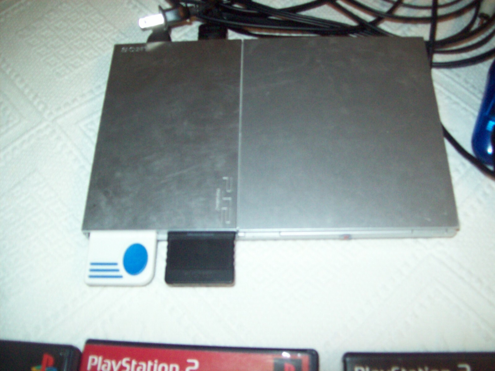 Sony PlayStation 2 Slim Satin Silver Console bundle 120Game Lot