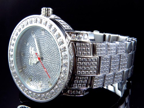 Pre-owned Khronos White Iced Bezel & Band  Jojino Joe Rodeo Genuine Diamond Watch 50mm