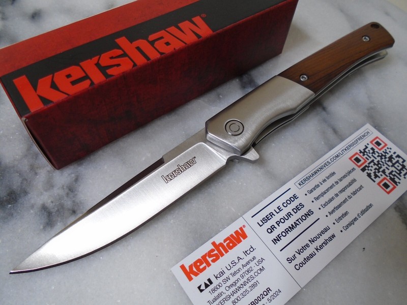 Kershaw Enhance Assisted Open Pocket Knife 1419 Fancy Wood Folder