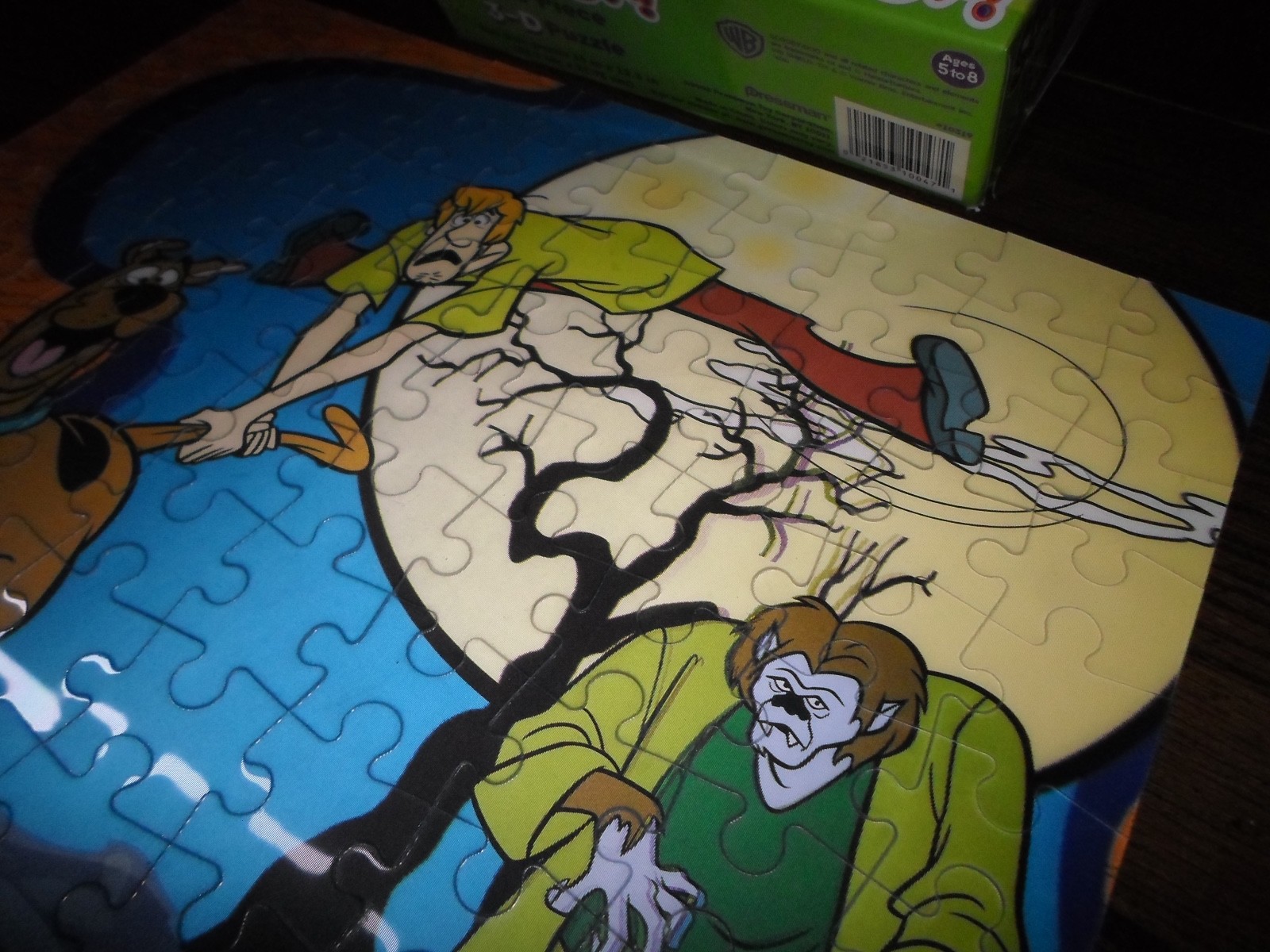 Complete ! Scooby-Doo! 100 Piece 3-D Puzzle Shaggy Werewolf Halloween Hologram