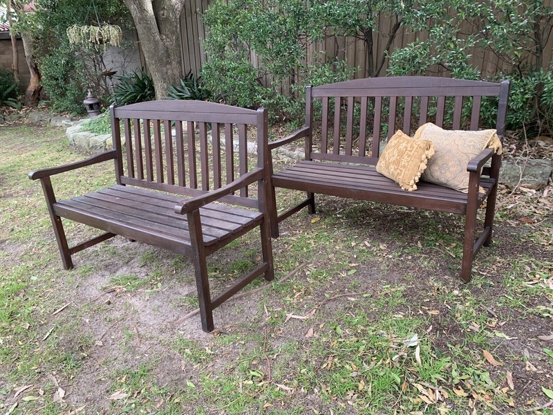 Pair of Beautiful Timber Garden Bench es,Chair,Seat~Patio 
