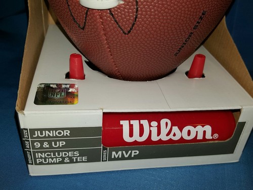 Wilson NFL MVP Junior Football with Pump and Tee, Brown