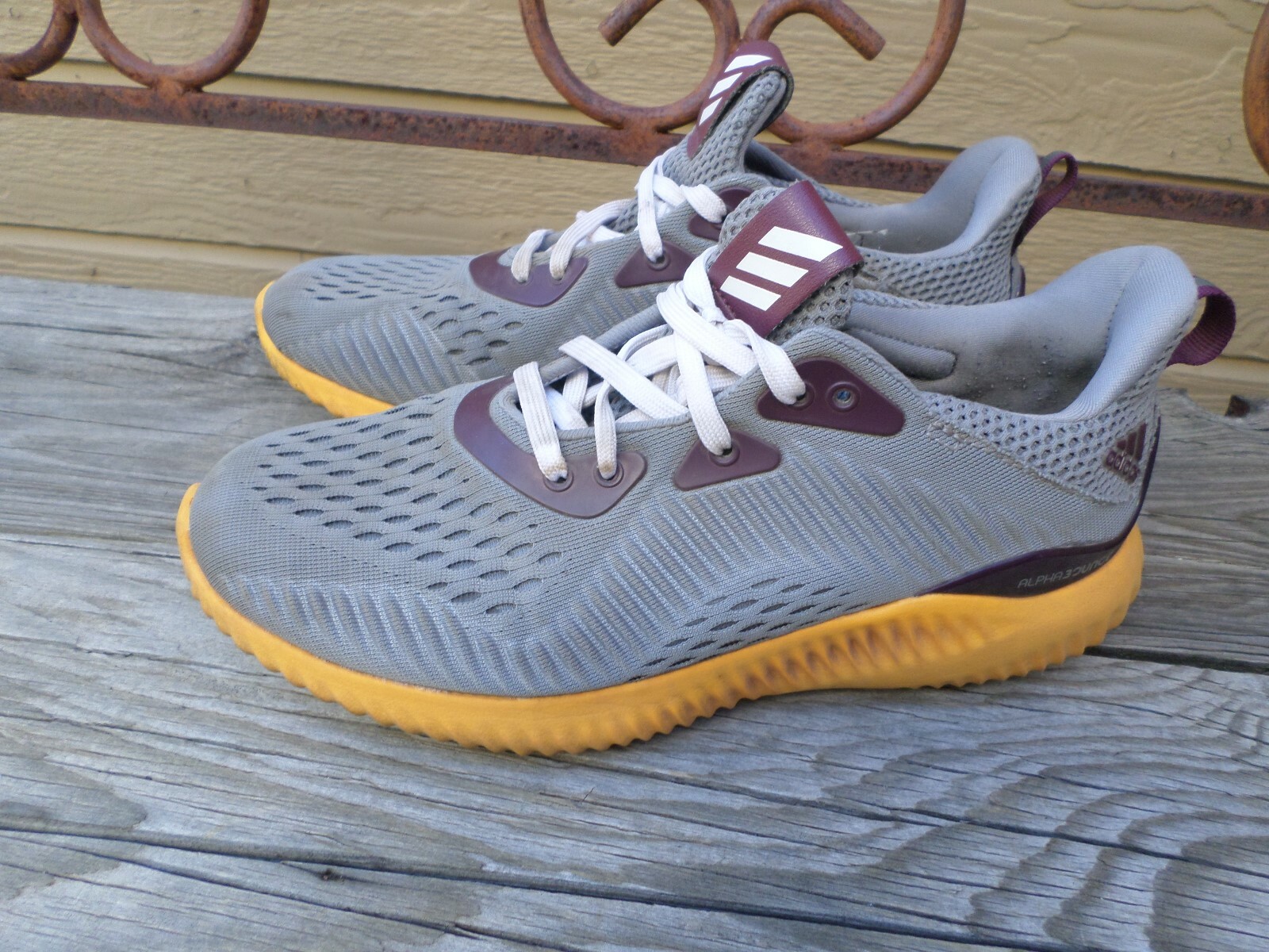 adidas Alpha Bounce Gray Running Shoes Men's 5 | eBay