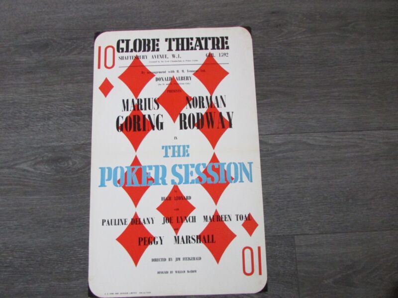 The Poker Session Marius Goring & Norman Rodway Original Globe Theatre Poster