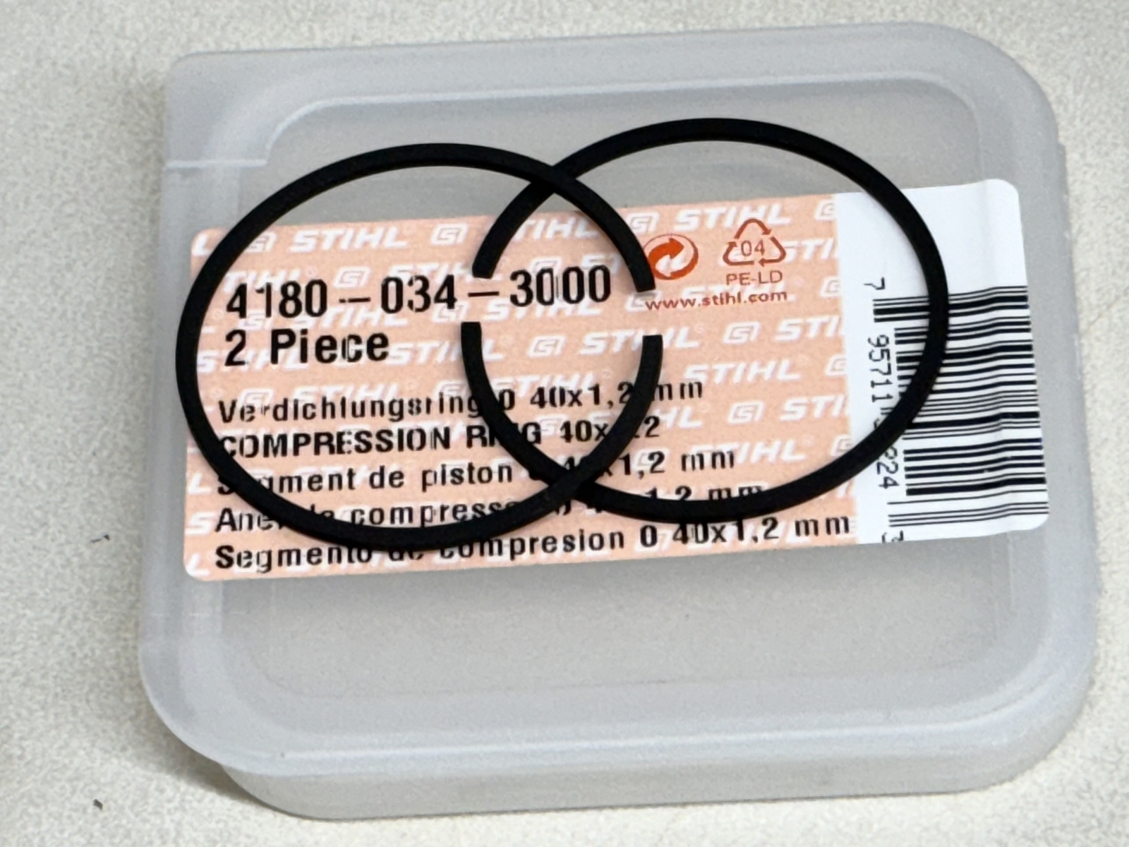 STIHL OEM COMPRESSION RING SET 4180 034 3000 40X1.2MM FITS MANY TRIMMER MODELS - Picture 1 of 2