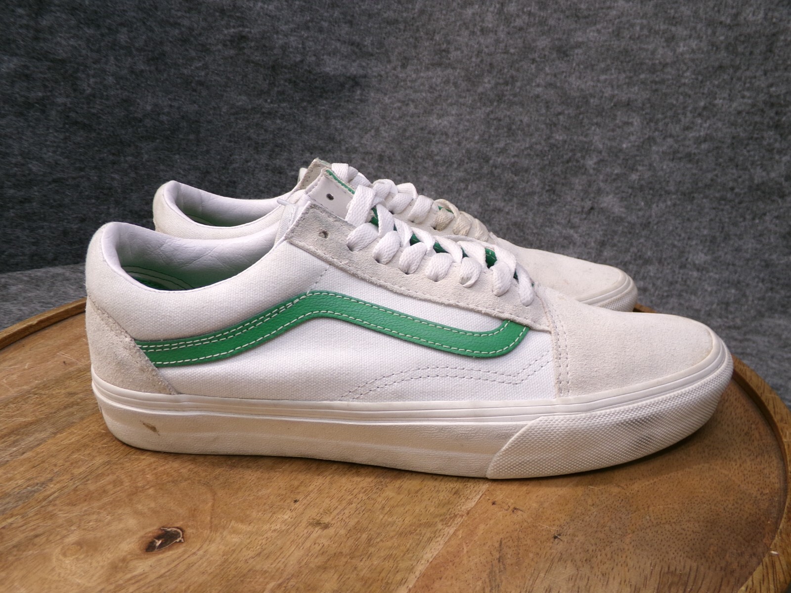 スニーカー ^VANS^ Old School Leather White Green VN000CR5WGR1 VANS Leather Old Skool VN000CR5WGR White Green Mens Womens