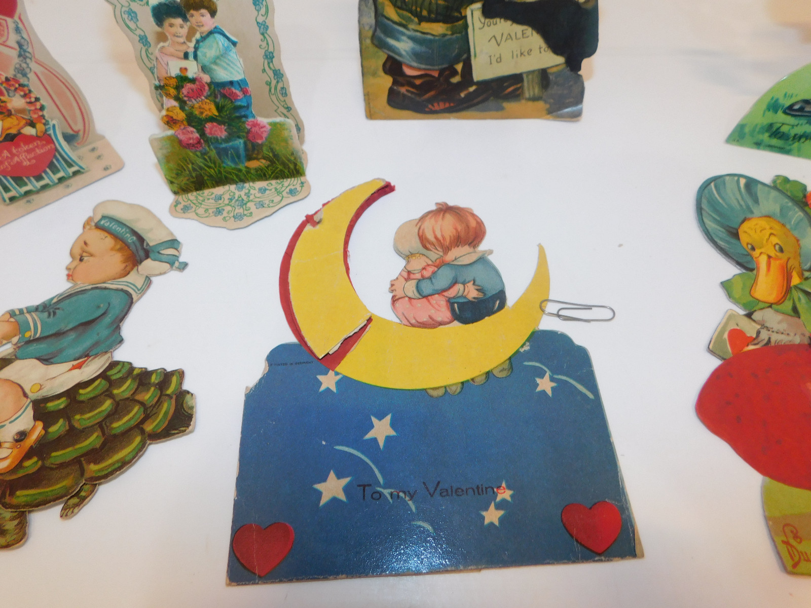 Vintage Very Old Lot 10 Mechanical Valentines Day Cards 20's  30's #3 Honeycombs