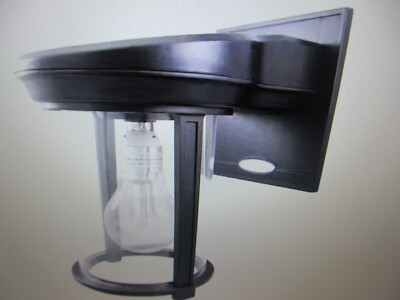 Gama Sonic Solar Coach 1-Light Black Outdoor Wall Sconce Lantern