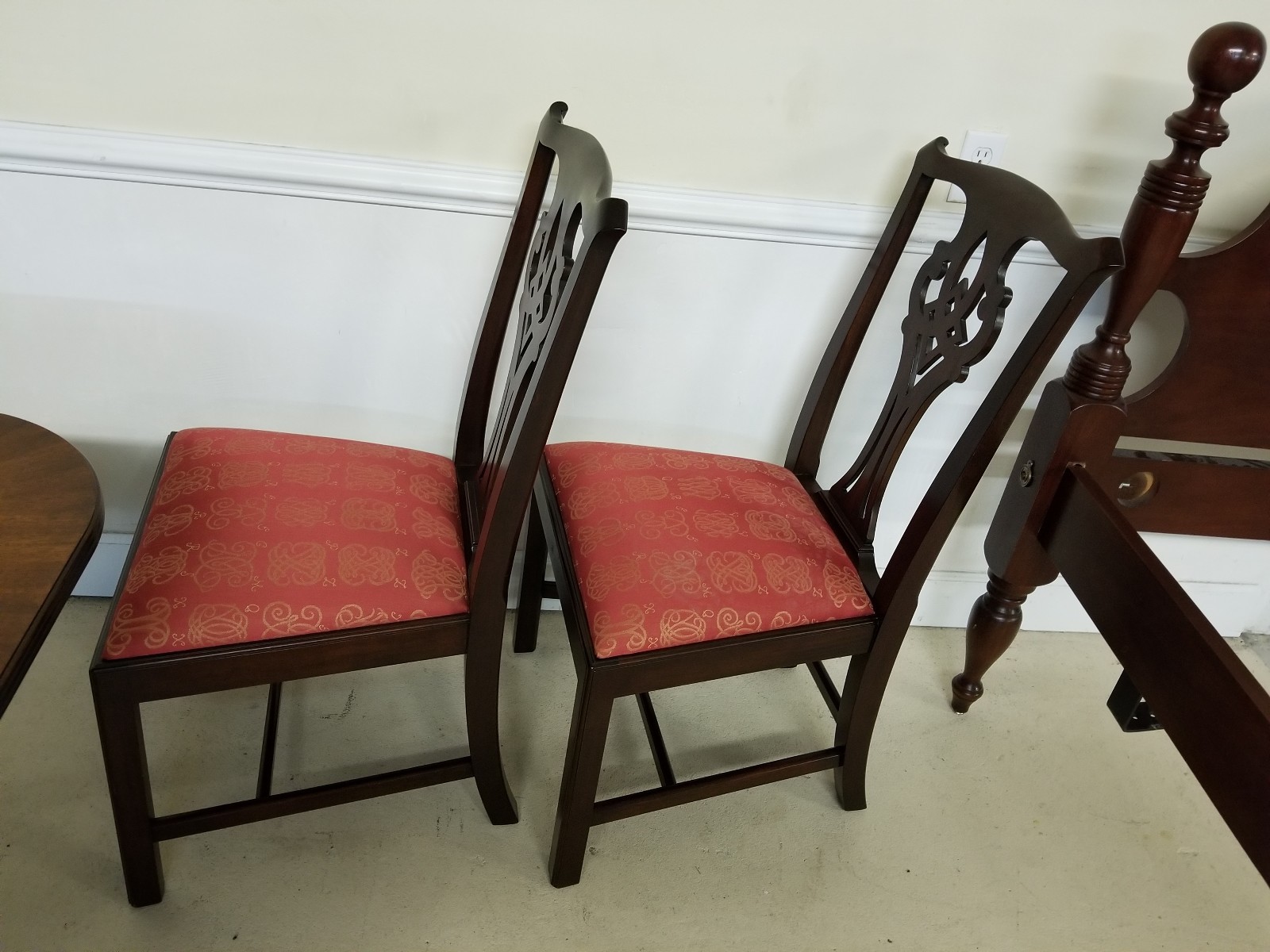 PAIR HENKEL HARRIS CHAIRS MAHOGANY CHIPPENDALE 102S
