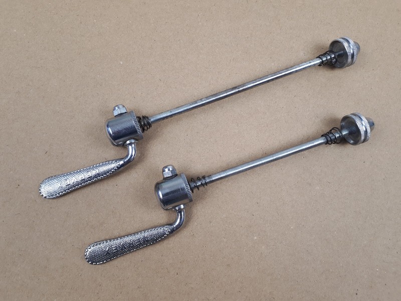 2x Attaches Blocages Rapides Nervex VÃ©Lo Vintage France Skewers Quick Release
