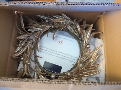 Home Reflections Set/3: 6.5'' Gold Metallic Candle Rings NEW