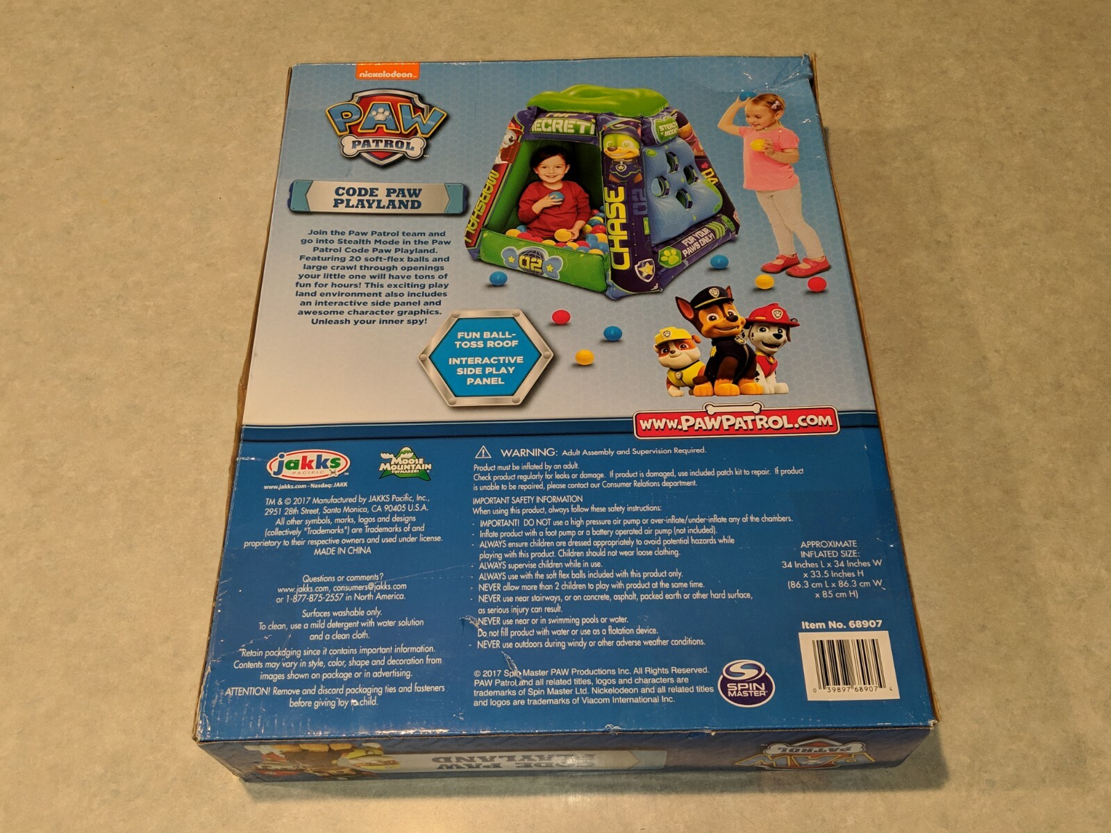 *NEW/SEALED* PAW PATROL Code Paw Playland Inflatable Playhouse w/ Ball-Toss Roof
