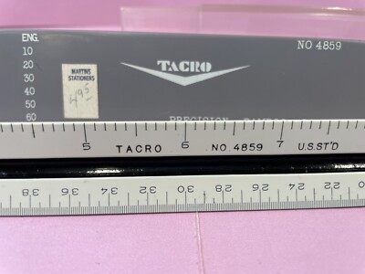 Vintage Triangular Scale Tacro 4859 Architect In Case Japan Professional BAMBOO