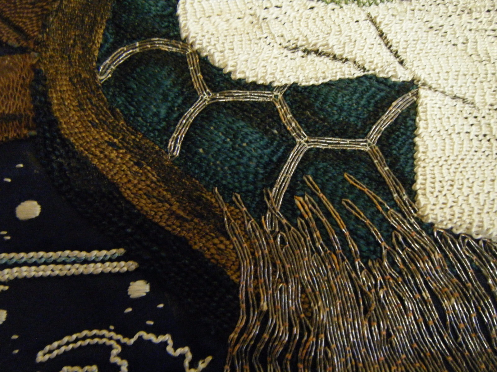 Rare Embroidered Antique Meiji Japanese Silk Fukusa Gift Covering Tapestry