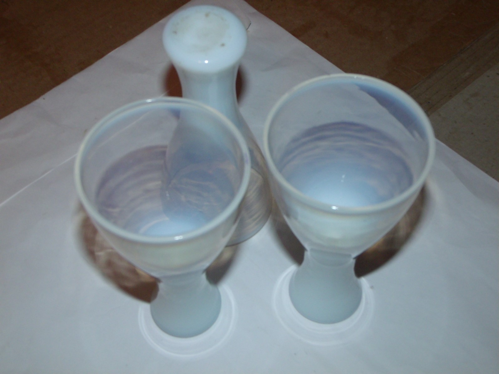 Russel Wright Theme Formal Glass Goblets W/ Paper label Yamato Japan New 3 wine