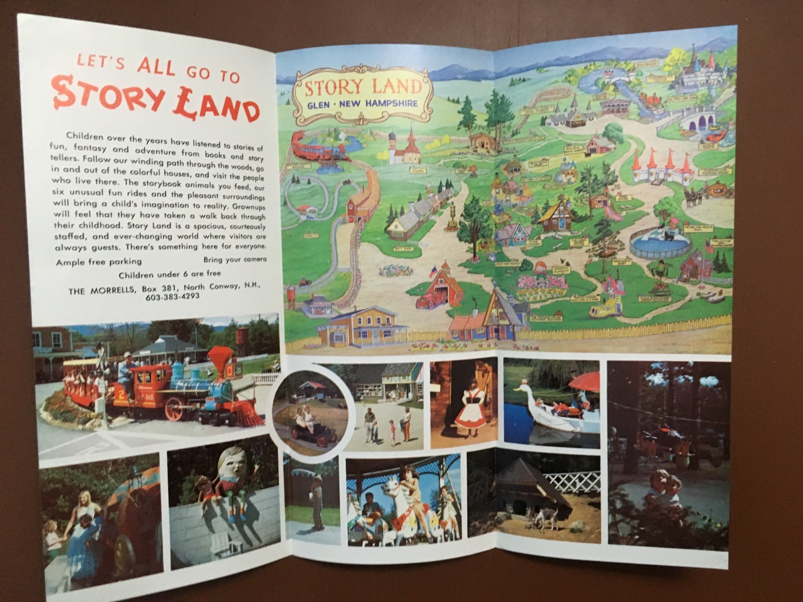 1960'S FOLD OUR TOURIST BROCHURE STORY LAND NEW HAMPSHIRE GLEN ROUTE 16