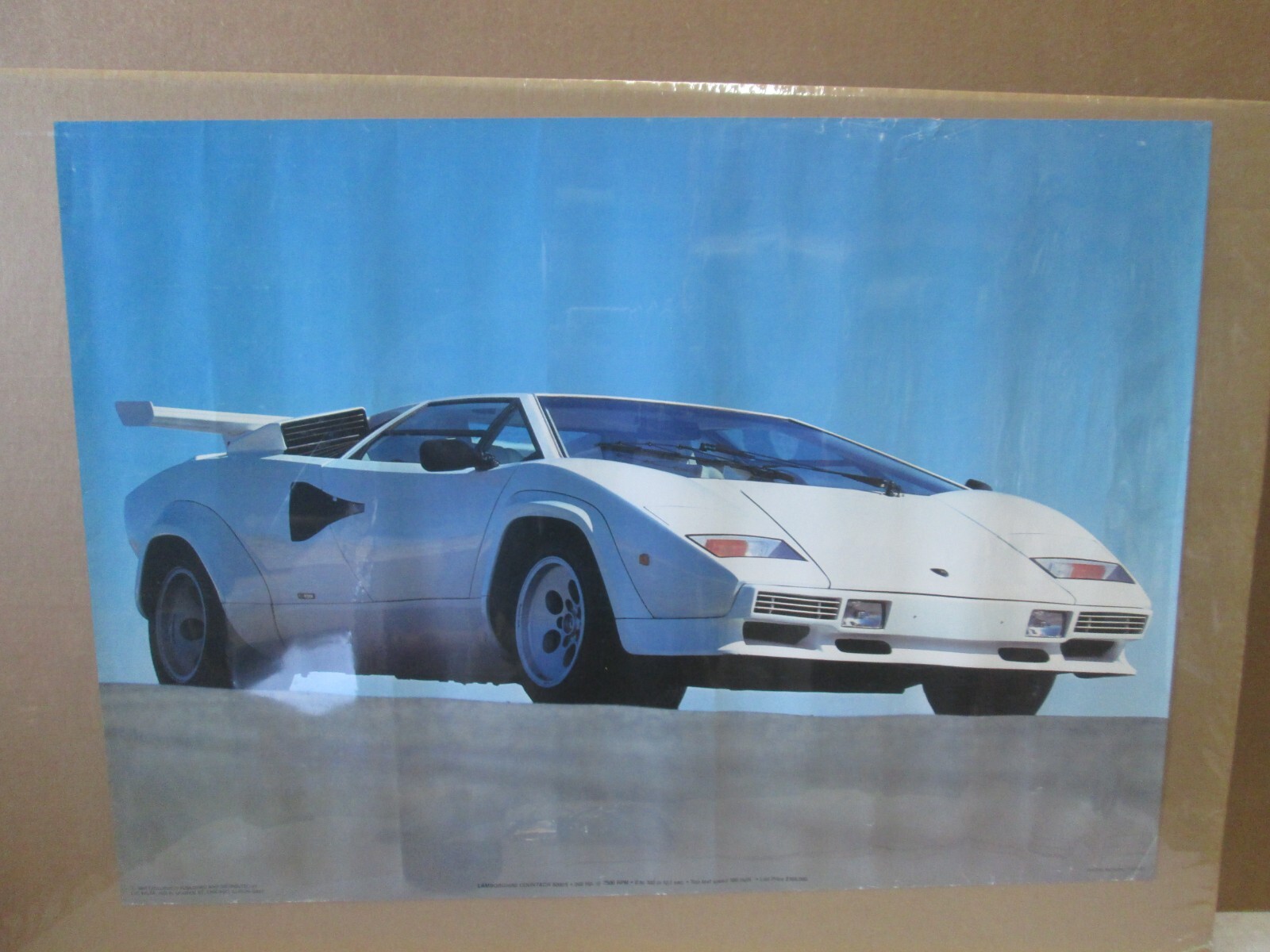 vintage 1984 Lamborghini Countach 5000 S poster man cave car