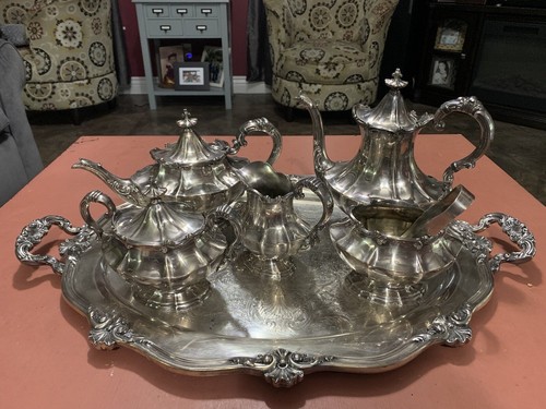 6 Pc Vintage Silver Plate Reed & Barton Victorian Tea