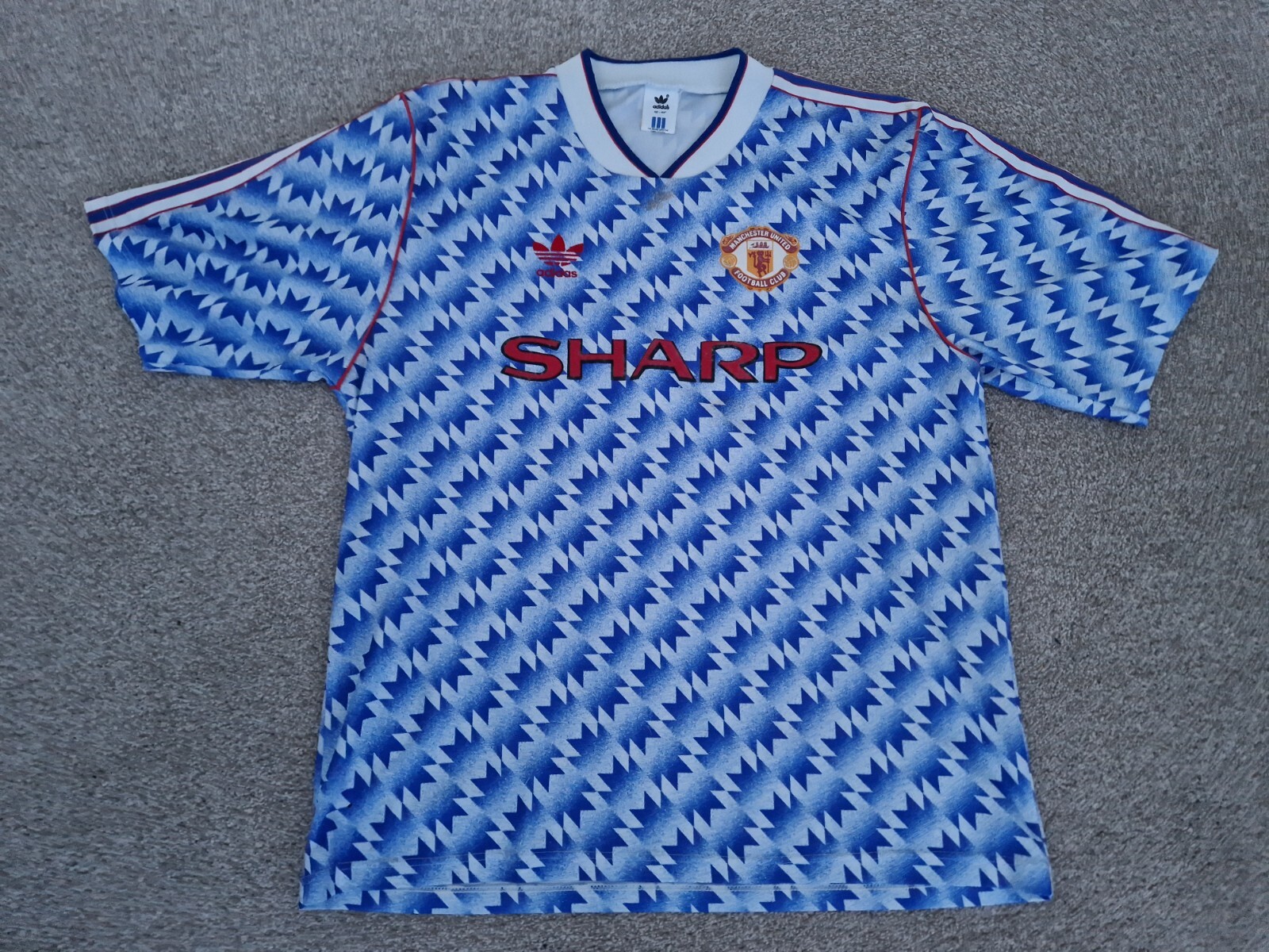 Manchester United 90-92 Adidas アウェイシャツ VINTAGE MANCHESTER UNITED 1990-1992 XL MENS AWAY FOOTBALL