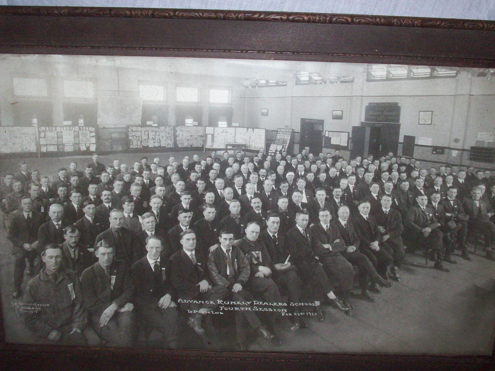 Original 1920 Advance Rumley Dealers School Framed Picture La Porte Indiana