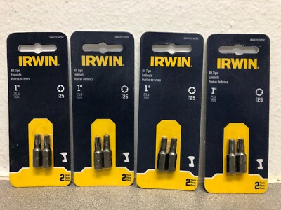 Irwin Torx T25 X 1 in. L Insert Bit, S2 Tool Steel, lot of 4 two packs (8 bits)