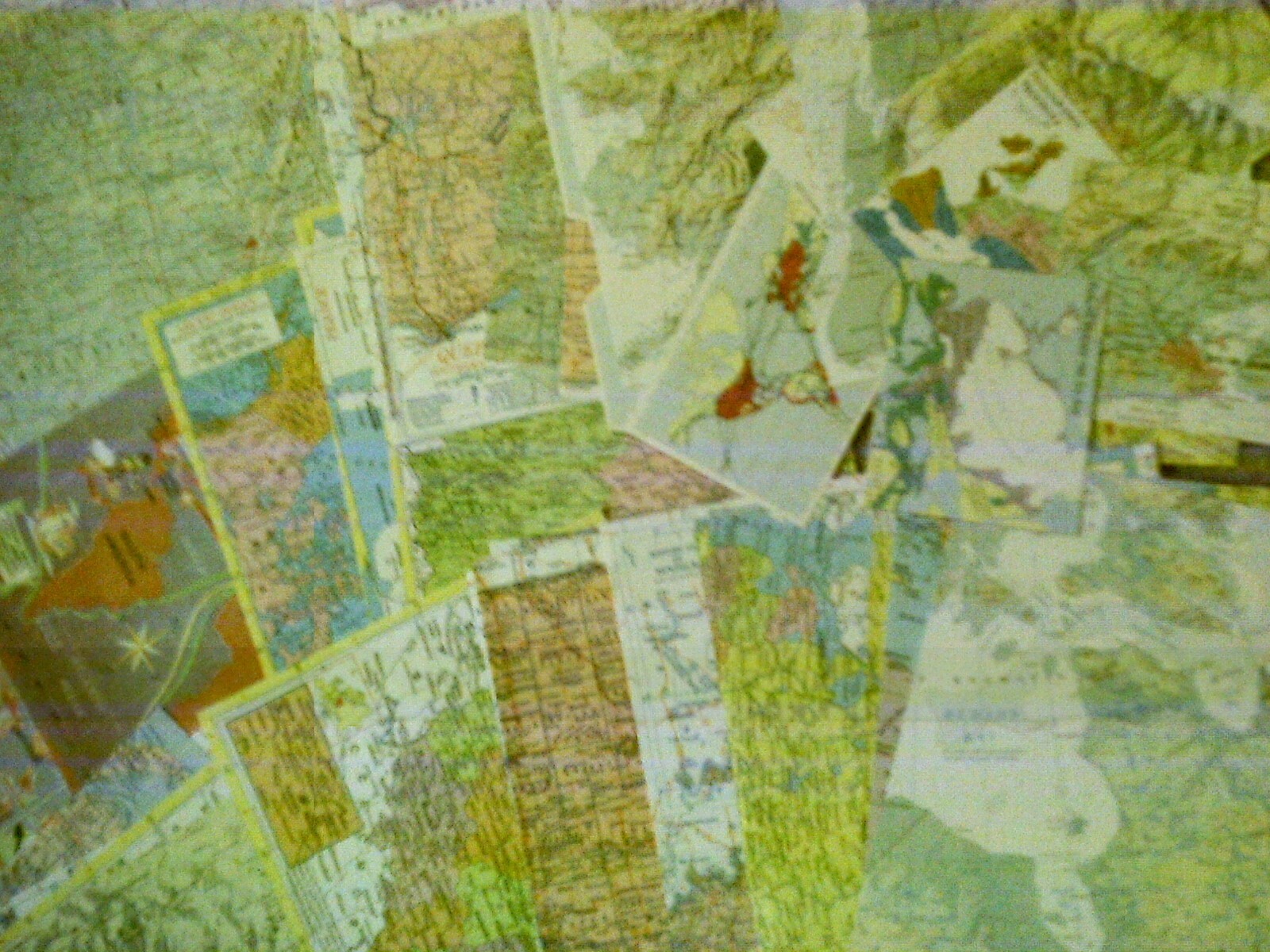 (3F) VINTAGE ephemera MAPS  paper crafting LOT-scrapbooking ART collage