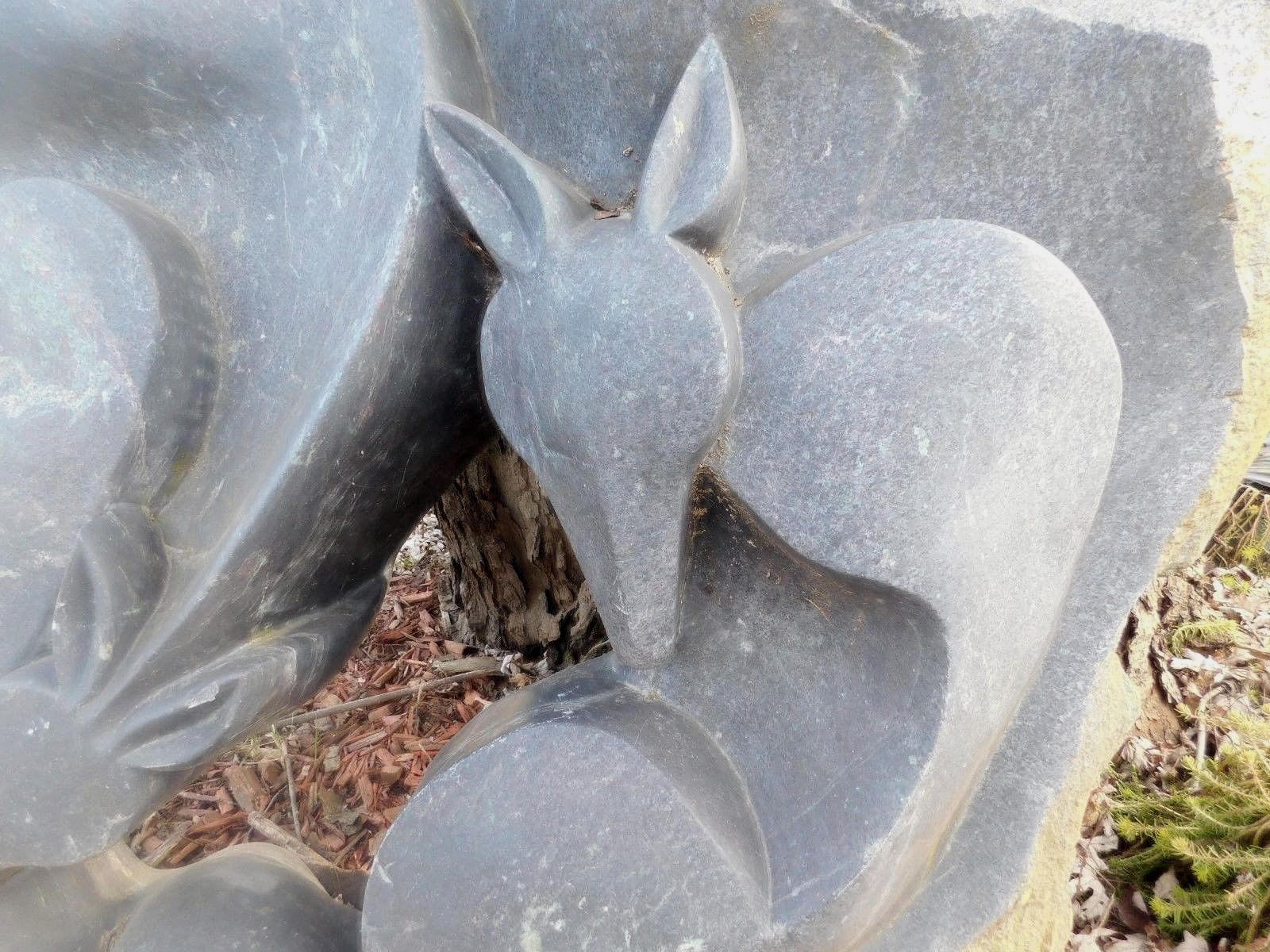 Large Modernistic 1960 African Shona Zimbabwe Stone Carving Sculpture Deer