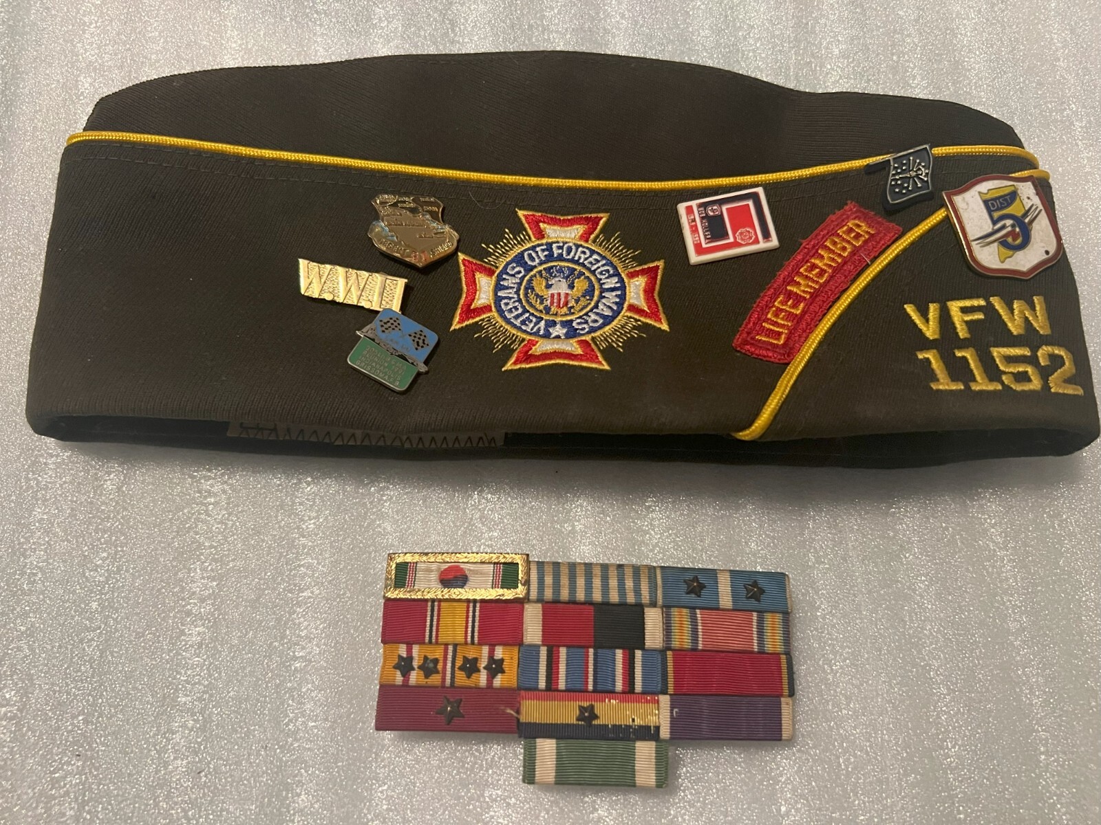 Vintage Veterans of Foreign Wars VFW 1152 Hat Cap with Pins
