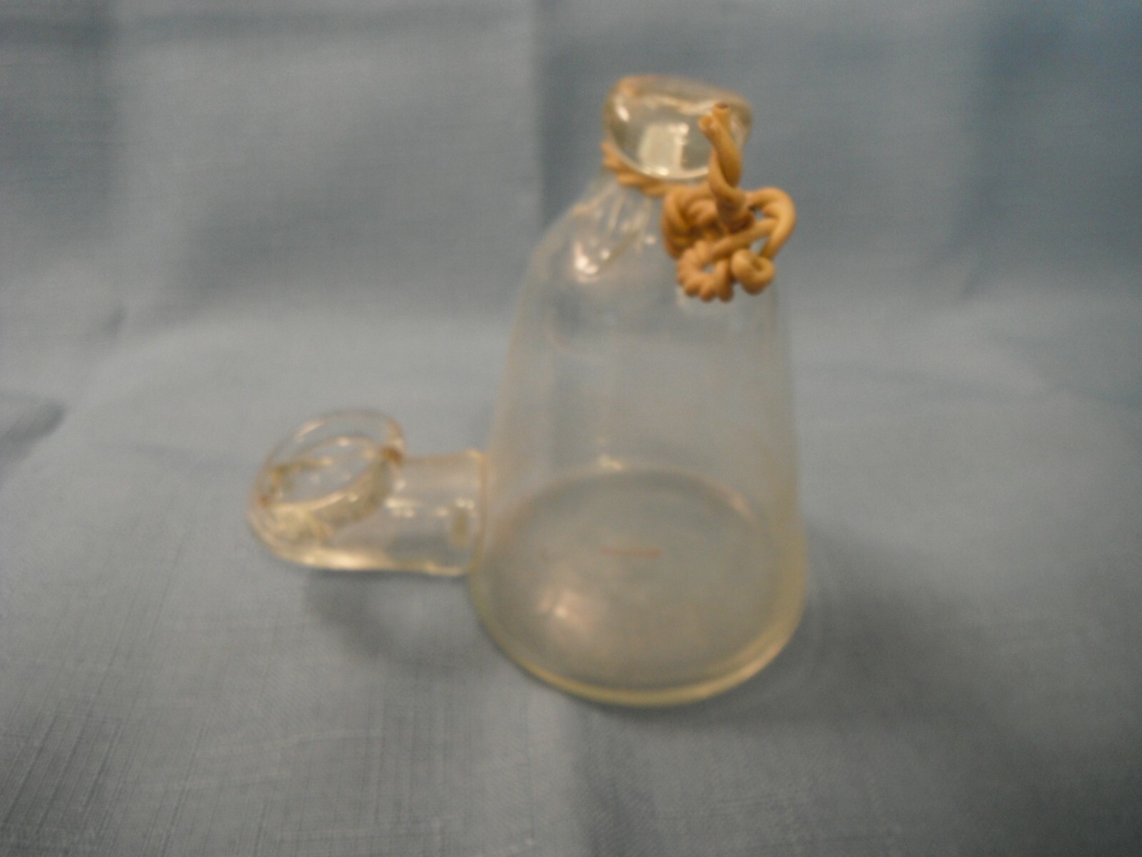 BIRD CAGE FEEDER, Antique  BLOWN Clear glass