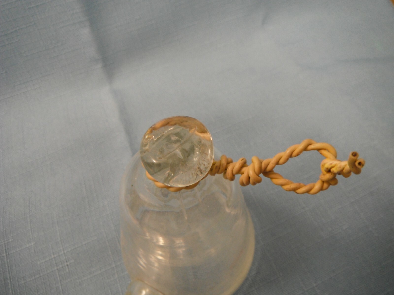 BIRD CAGE FEEDER, Antique  BLOWN Clear glass