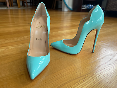 CHRISTIAN LOUBOUTIN Hot Chick 130mm Opaline Patent 38 New