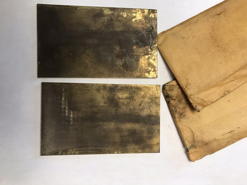 Two Vintage Miniature 4x2” Pantings On Brass