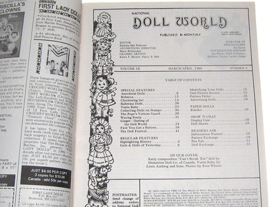 #7098 1986 APRIL  NATIONAL DOLL WORLD MAGAZINE