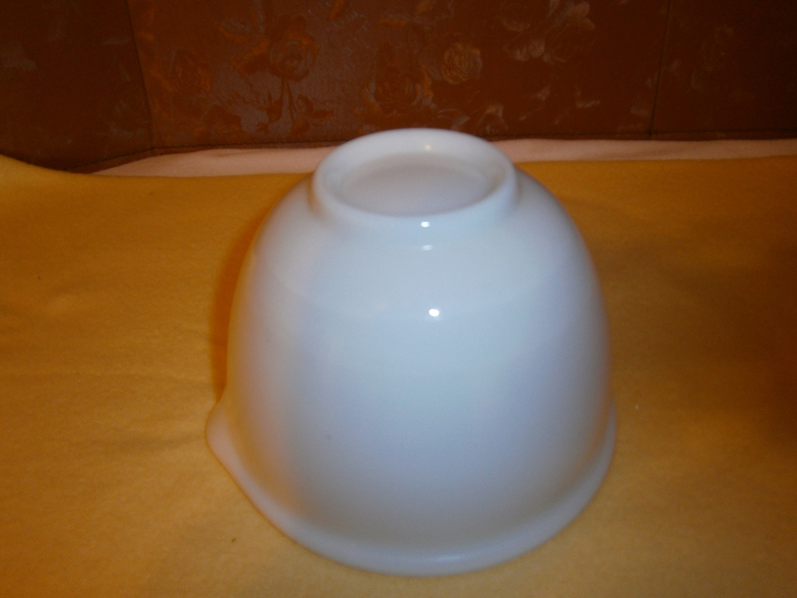 Vintage Milk Glass Mixing Bowl with Spout