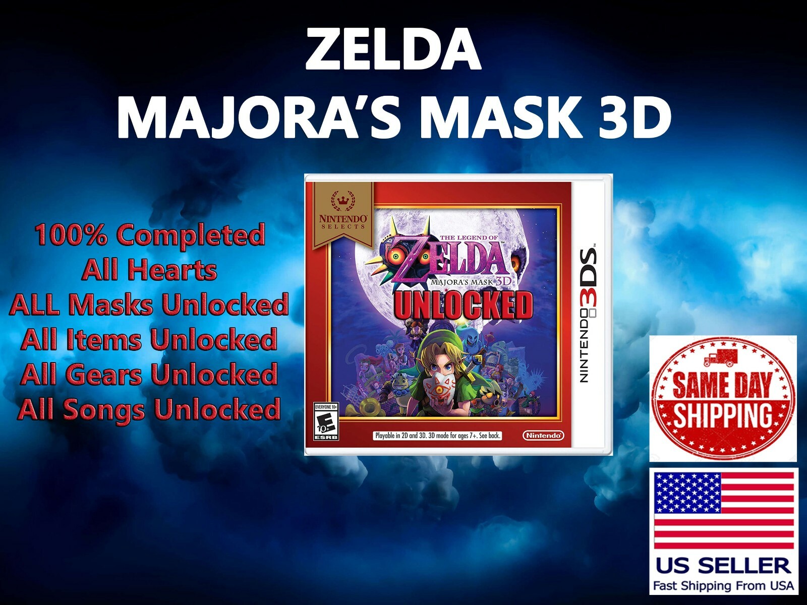 Nintendo 3DS Zelda Majora’s Mask 3D~北米版 The Legend of Zelda Majora Mask 3D Nintendo 3DS From Japan