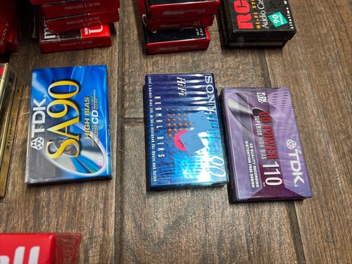 Lot of 73 new blank cassette tapes Sony Mawell Jvc TDK RCA Memorex Fuji 