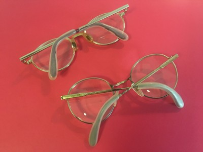 Eyeglasses 2 Pair Old Tin Case Echo Frame Italy Ocean Optique  Vintage