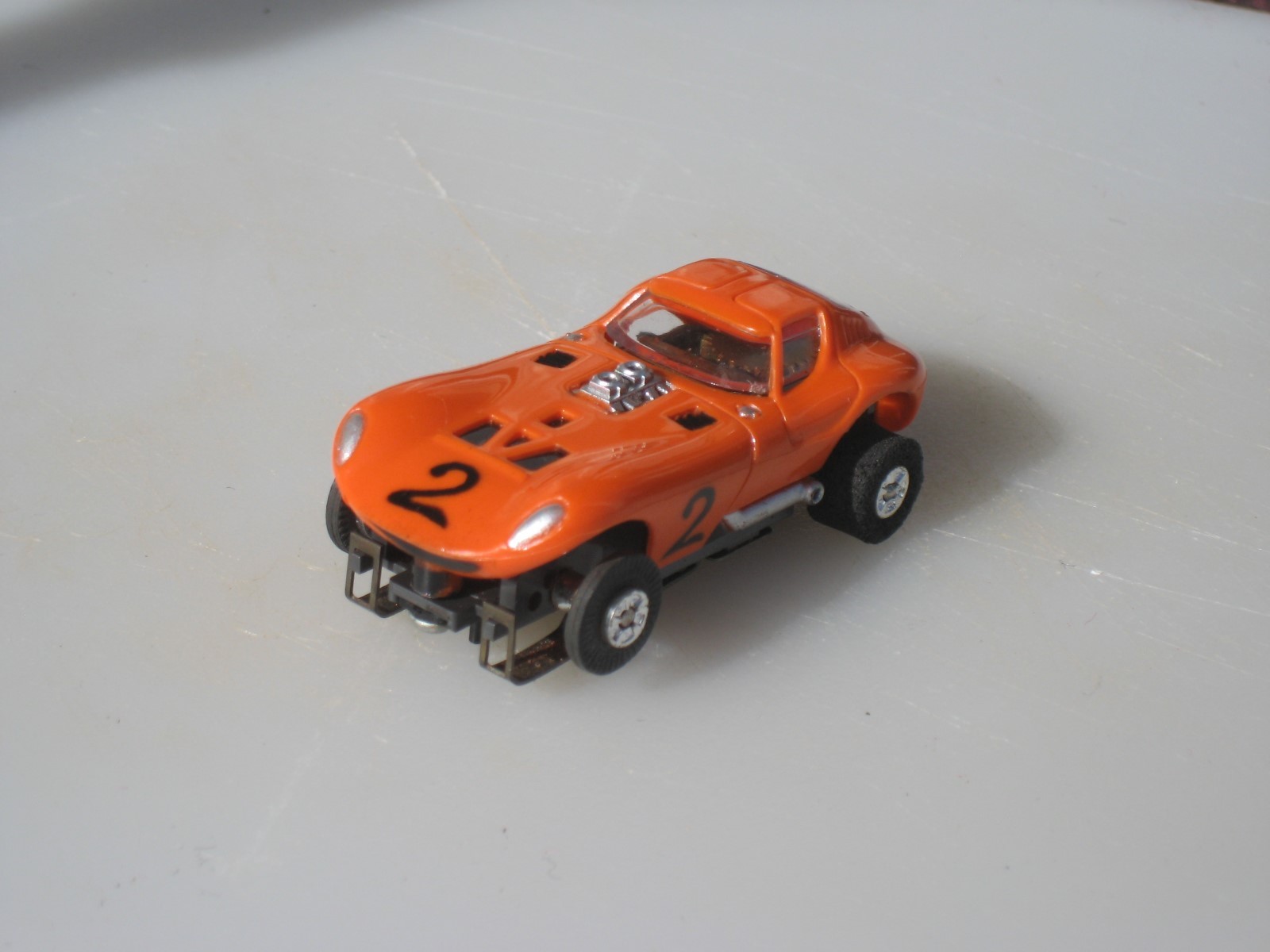 VINTAGE AURORA MODEL MOTORING CHEETAH THUNDER JET HO SLOT CAR WITH CASE