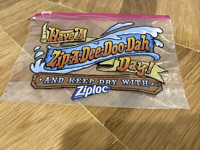 Official Disney Splash Mountain Ziploc Bag *Never Used*  Zip A Dee Doo Dah 