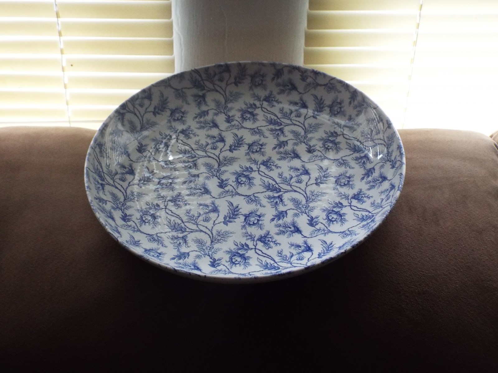 SPODE ENGLAND ROSEBUD CHINTZ BLUE ROUND PLATTER 11 5/8
