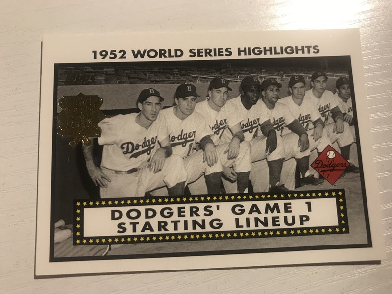 2001 Topps 1952 World Series Highlights Dodgers Lineup Jackie Robinson 52WS-1
